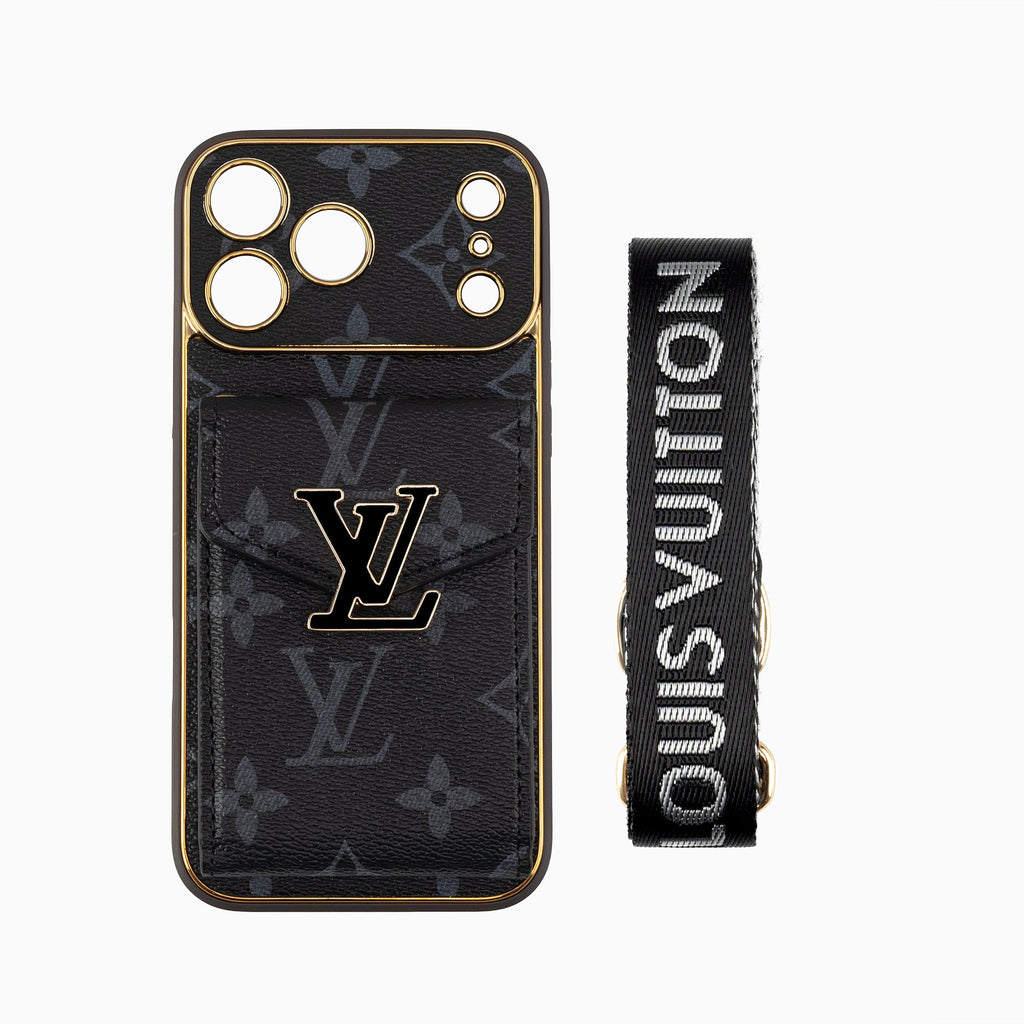 New Classic Luxury Card Holder iPhone Case with Crossbody Strap