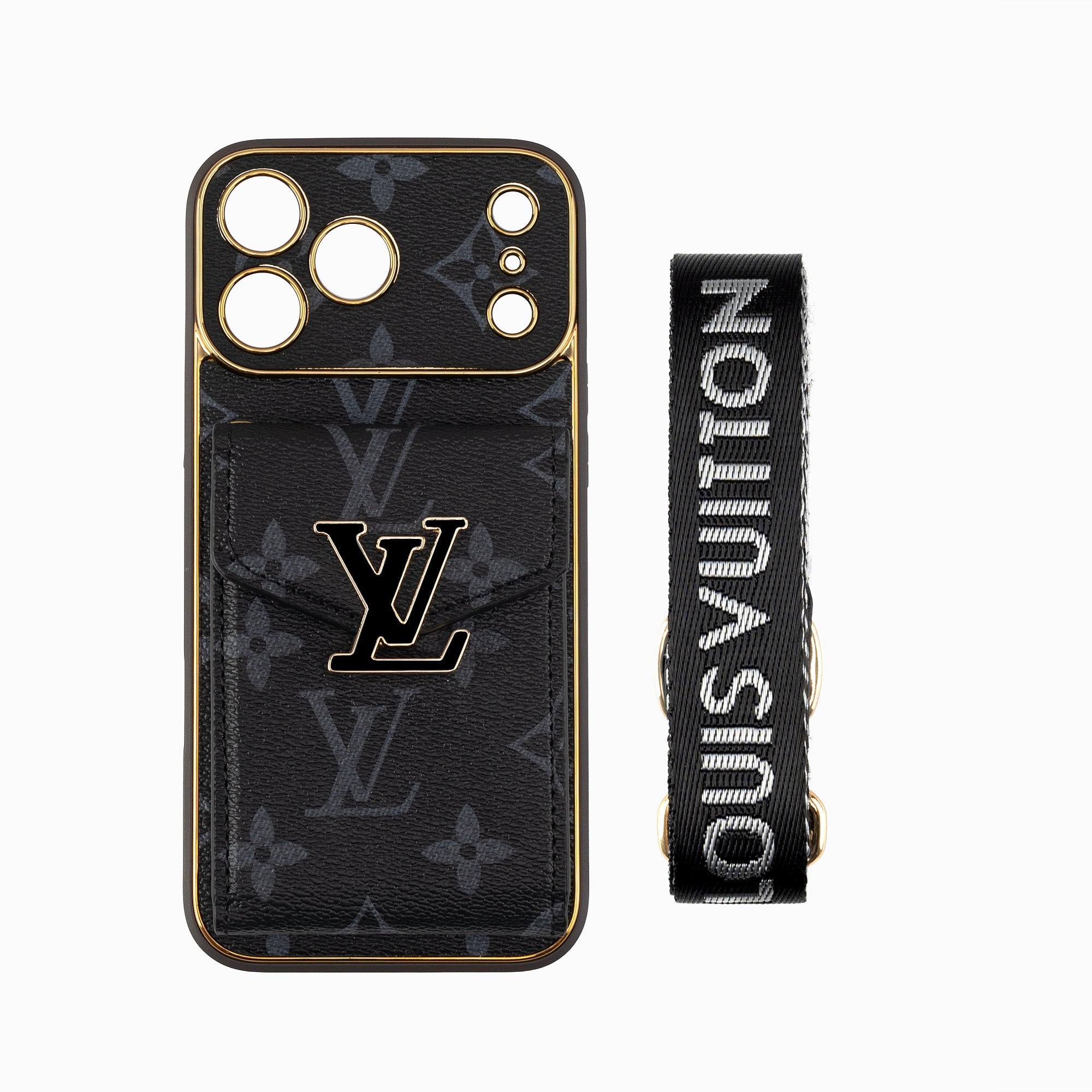 New Classic Luxury Card Holder iPhone Case with Crossbody Strap