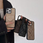 Klassische iPhone-Hülle mit Kartenhalter und Riemen Hellschwarz -SJ240513