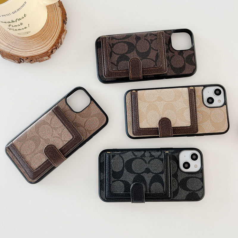 Étui pour iPhone classique avec portefeuille et bandoulière blanc -XK240402