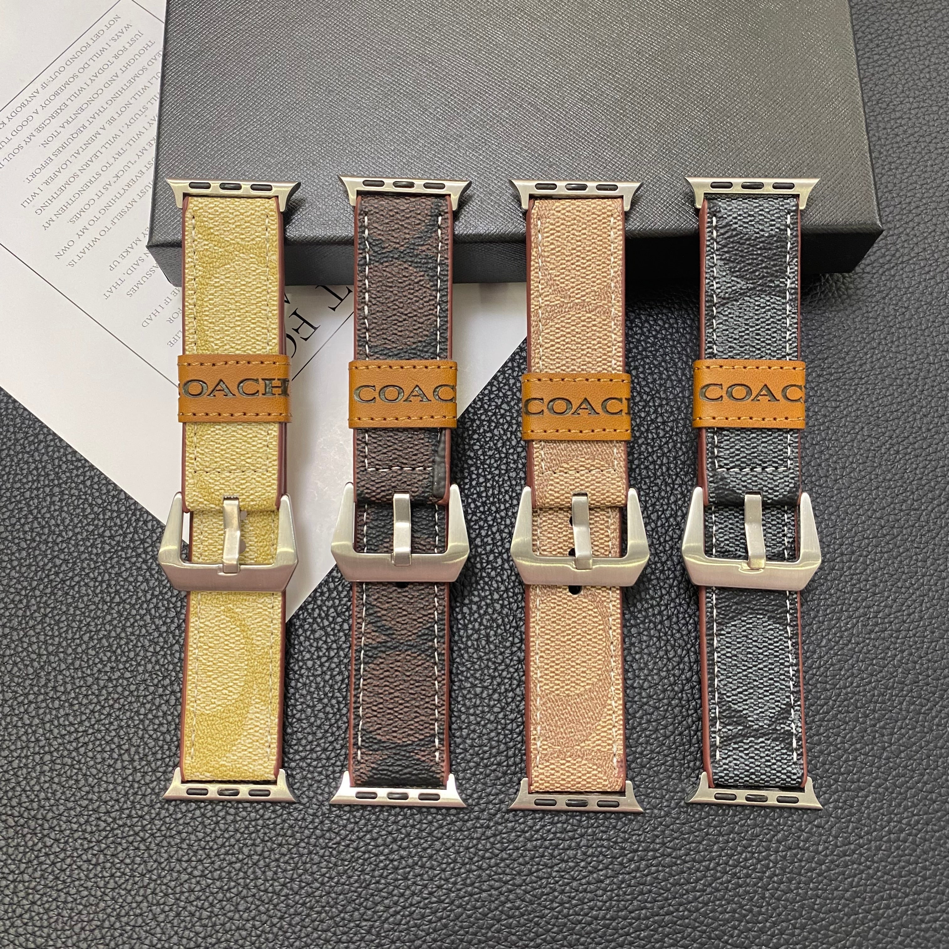 Leather Classic Apple Watch Band Black-YHK244221710