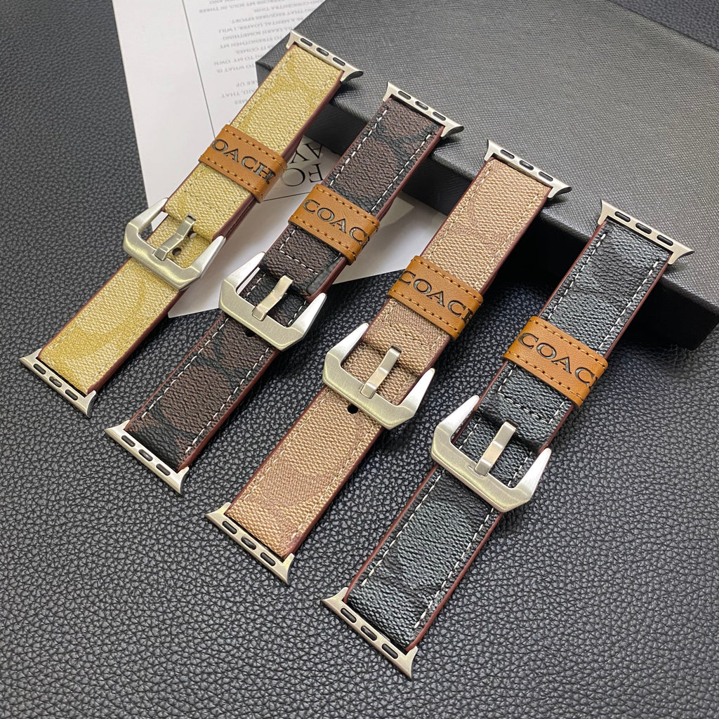レザー クラシック Apple Watch バンド ダークブラウン-YHK244221710