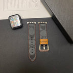 Correa de cuero para Apple Watch Coach negra-YHK244221710