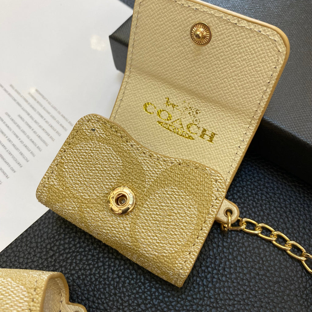 Capas AirPods clássicas de luxo Coffee-YH240425