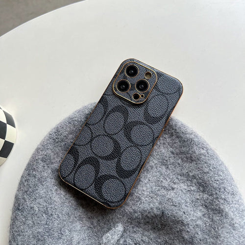 Classic iPhone Case Leather Black -QBK240513