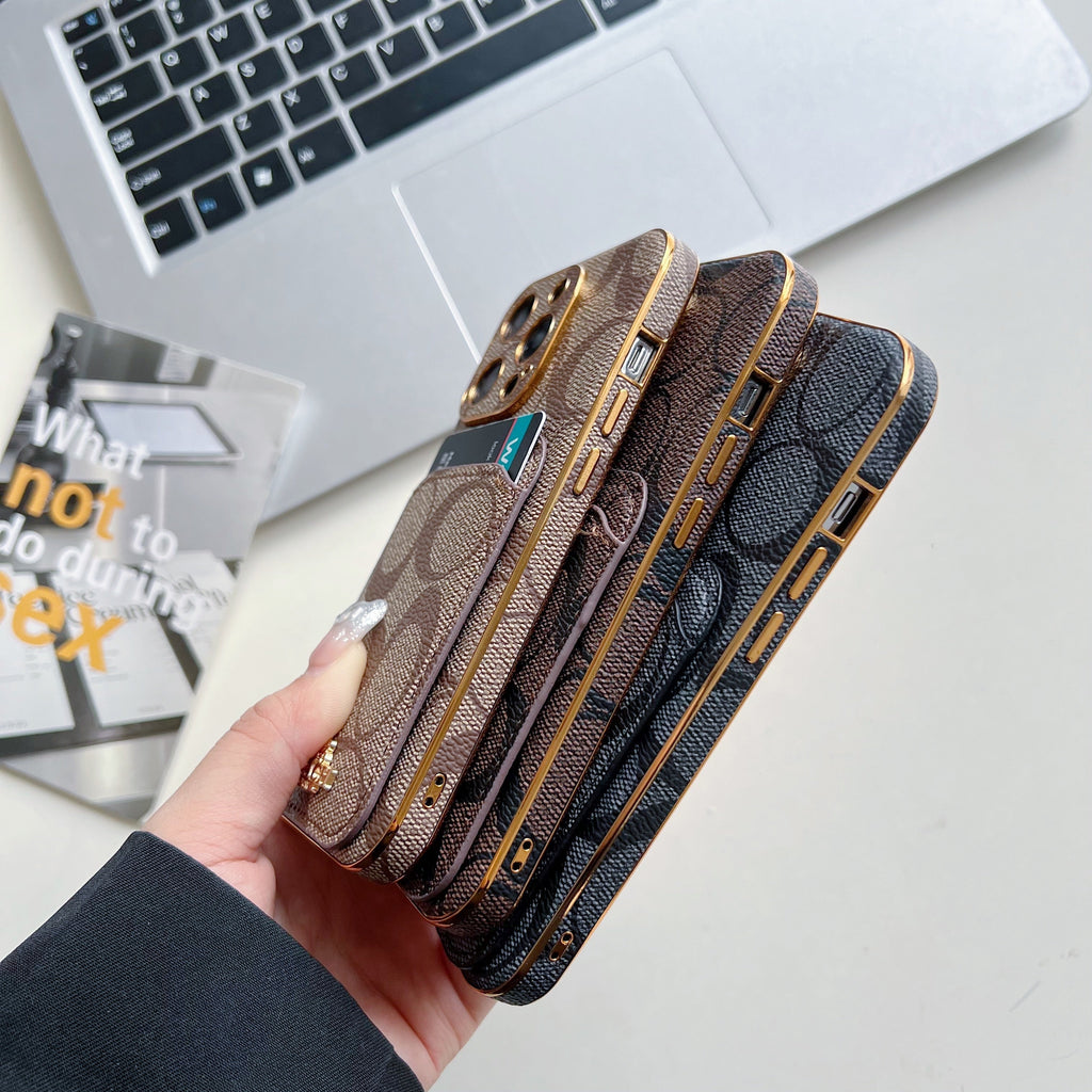 Klassiek iPhone-hoesje met kaarthouder koffie -KB241651