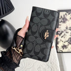 Classic iPhone Case Leather Flip Case with Card Holder Black