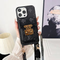 Luxus fekete & fehér Crossbody Chain iPhone tok