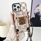 Luxus fekete & fehér Crossbody Chain iPhone tok