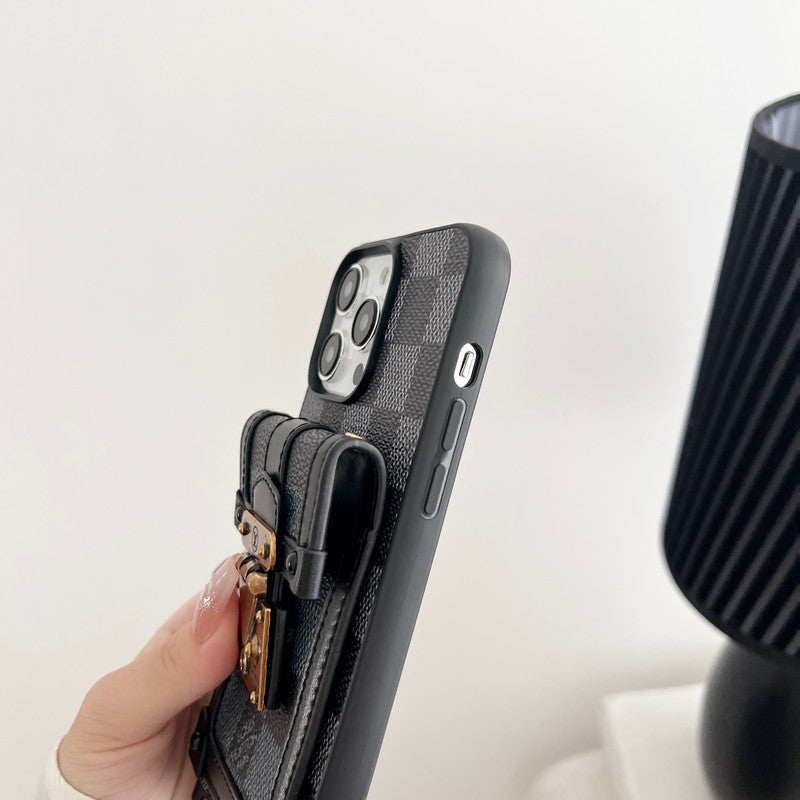 Luxus fekete & fehér Crossbody Chain iPhone tok
