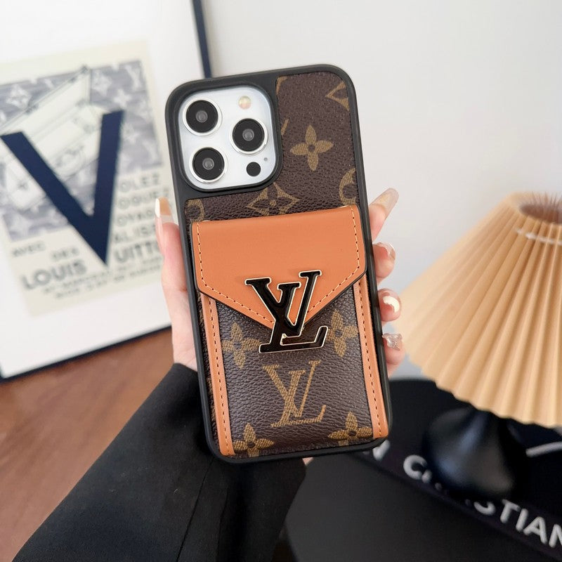 Luxe kaarttasje in kleur iPhone-hoesje
