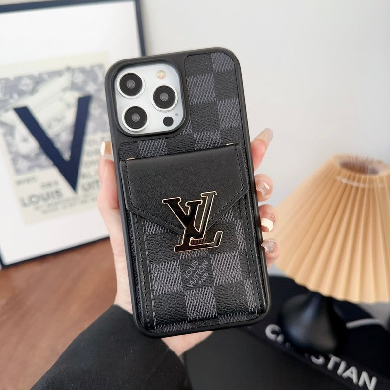 Luxe kaarttasje in kleur iPhone-hoesje