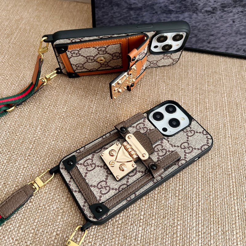 優質卡包鏈條經典 iPhone 手機殼