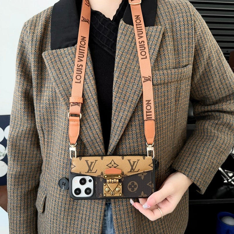 Luxe iPhone-hoesje met kaarthouder en ketting