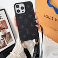 Luxuriöse iPhone-Hülle zum Umhängen in Schwarz und Weiß