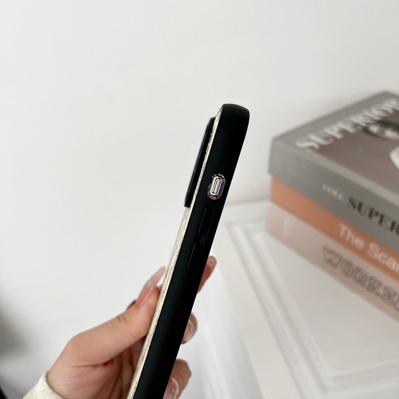 Luxuriöse iPhone-Hülle zum Umhängen in Schwarz und Weiß