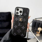Luxuriöse iPhone-Hülle mit Kartenetui in Schwarz und Weiß