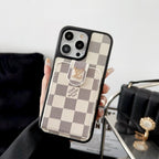 Luxuriöse iPhone-Hülle mit Kartenetui in Schwarz und Weiß