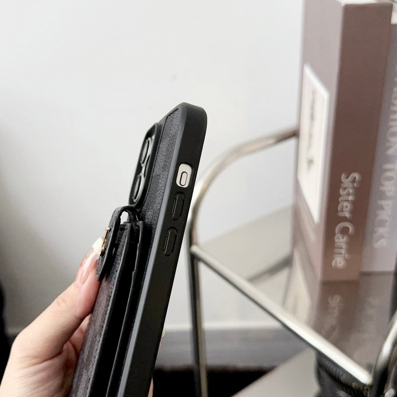 Luxus fekete & fehér Crossbody Card Bag iPhone tok