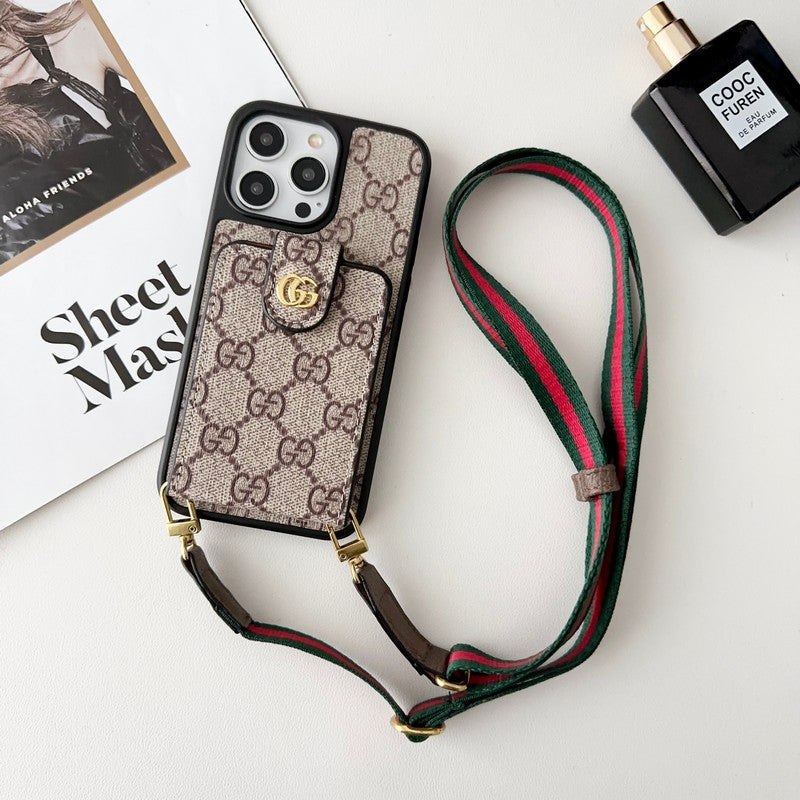 Torba na karty Premium Etui na iPhone'a z łańcuszkiem na ramię