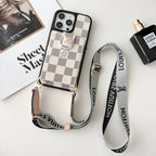 Luxus fekete & fehér Crossbody Card Bag iPhone tok