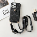 Luxus fekete & fehér Crossbody Card Bag iPhone tok