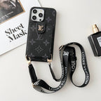 Luxus fekete & fehér Crossbody Card Bag iPhone tok
