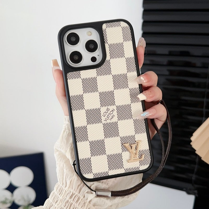 ラグジュアリー ブラック & ホワイト ハンド チェーン iPhone ケース