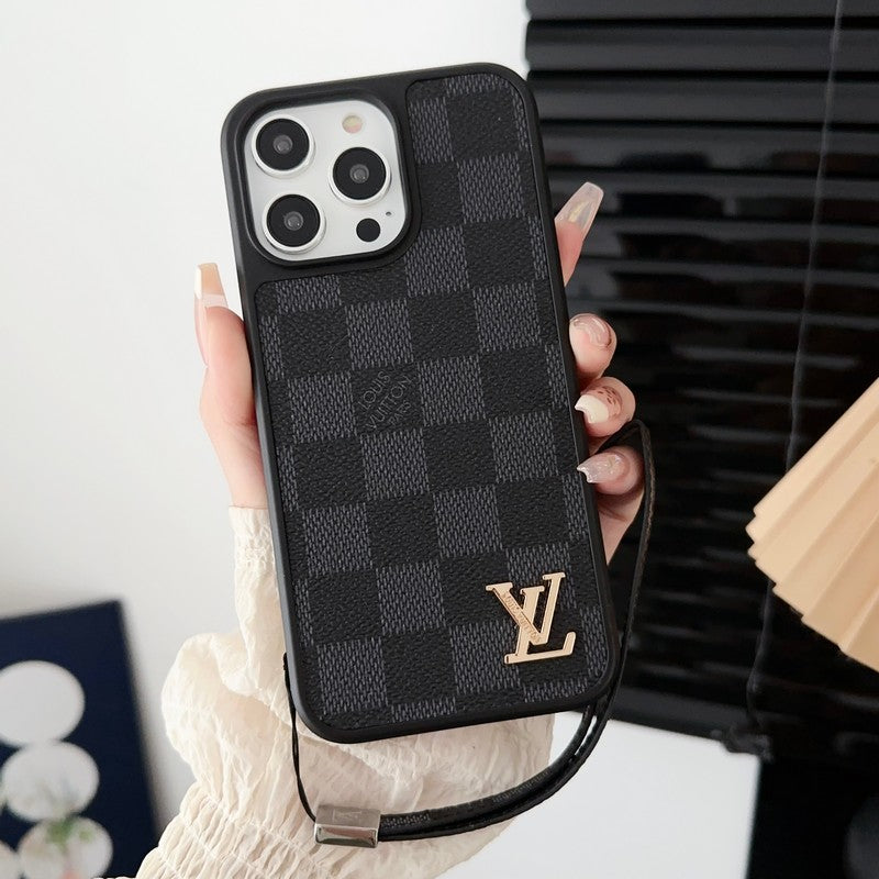 ラグジュアリー ブラック & ホワイト ハンド チェーン iPhone ケース