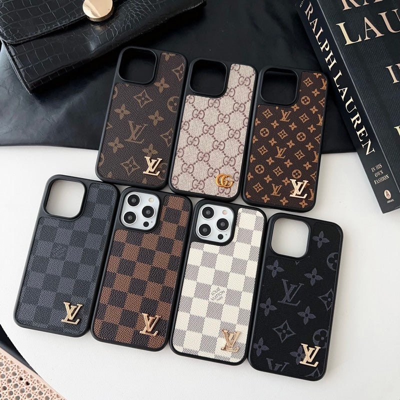 Coque iPhone marron classique de luxe
