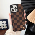 Coque iPhone marron classique de luxe