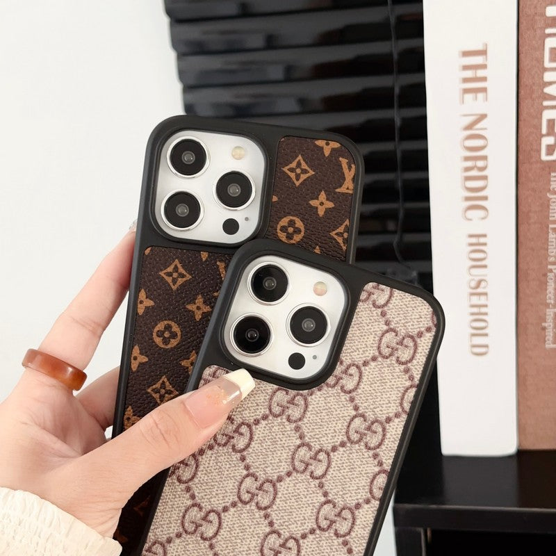ラグジュアリー ブラック & ホワイト ハンド チェーン iPhone ケース