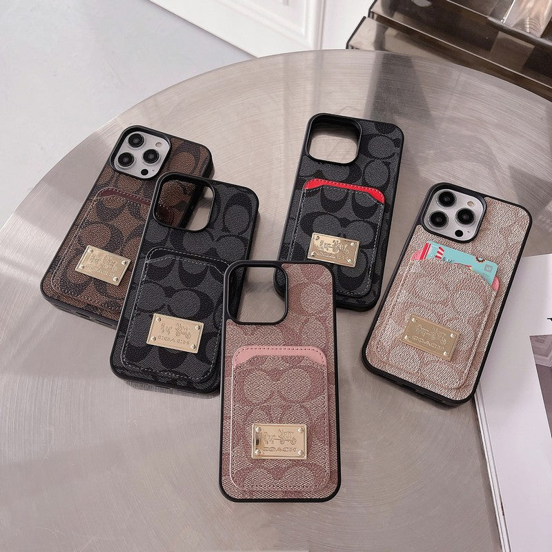 Étui pour iPhone en cuir pour sac à cartes classique