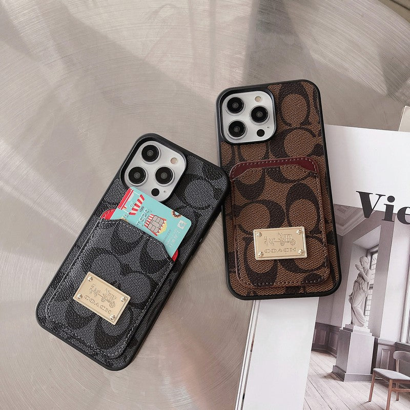 Étui pour iPhone en cuir pour sac à cartes classique