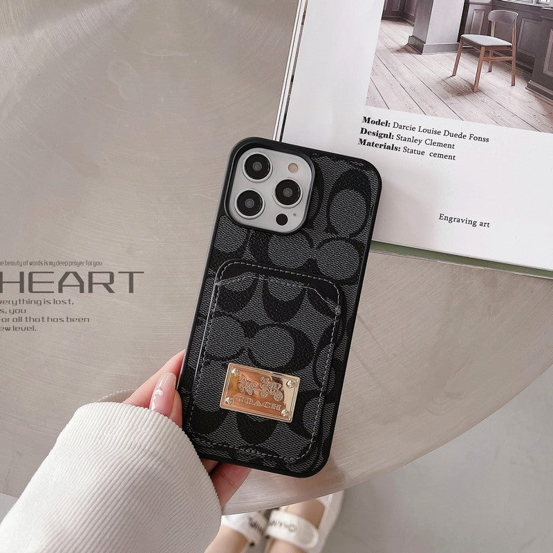 Étui pour iPhone en cuir pour sac à cartes classique
