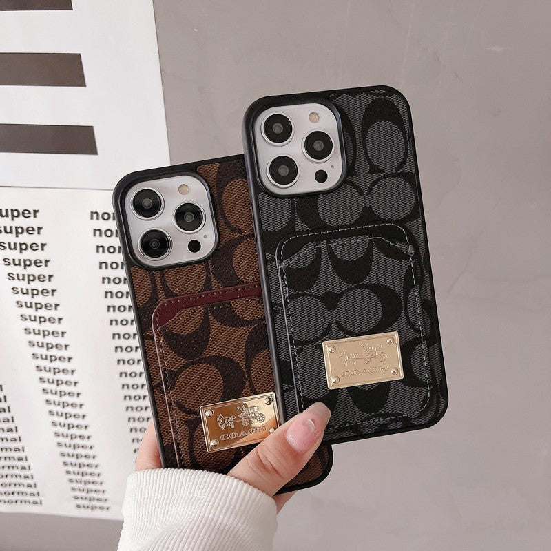 Étui pour iPhone en cuir pour sac à cartes classique