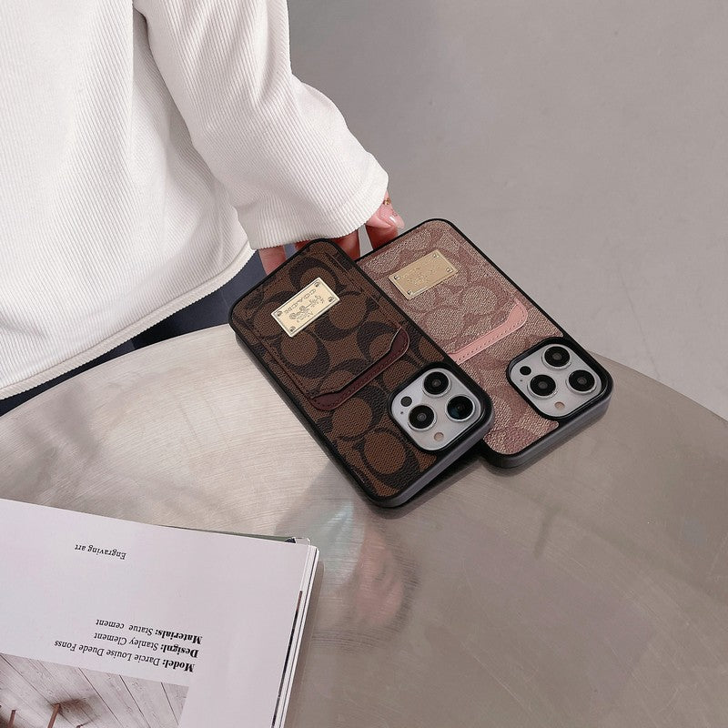 Étui pour iPhone en cuir pour sac à cartes classique