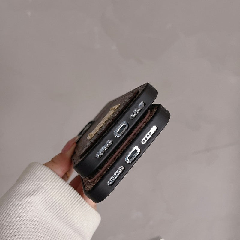 Étui pour iPhone en cuir pour sac à cartes classique