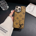 럭셔리 블랙 로고 가죽 아이폰 케이스