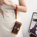 Luxury Pattern Wallet iPhone Case with Card Holder and Strap