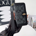 Funda tipo cartera para iPhone con diseño de lujo CO, tarjetero y correa