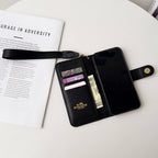 Funda tipo cartera para iPhone con diseño de lujo CO, tarjetero y correa