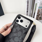 Funda tipo cartera para iPhone con diseño de lujo CO, tarjetero y correa