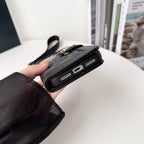 Funda tipo cartera para iPhone con diseño de lujo CO, tarjetero y correa