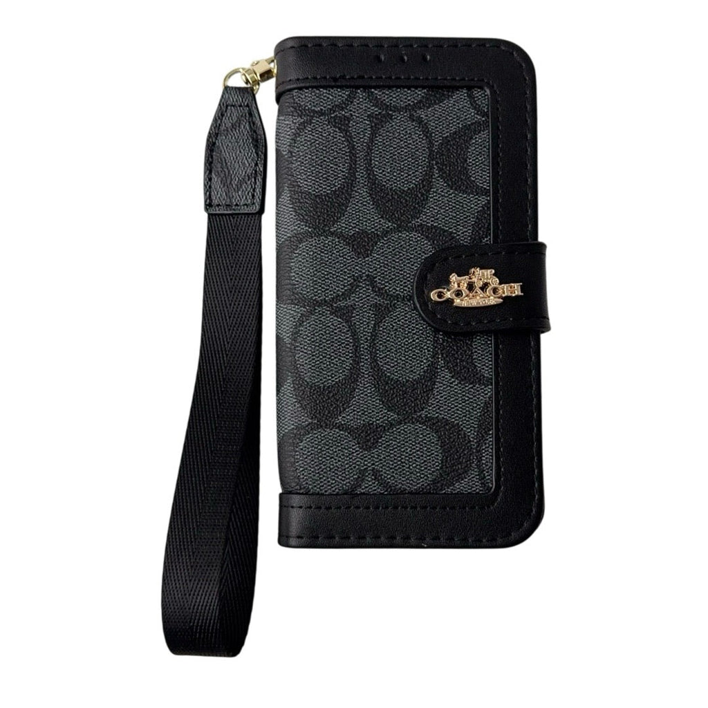 Funda tipo cartera para iPhone con diseño de lujo CO, tarjetero y correa