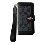 Funda tipo cartera para iPhone con diseño de lujo CO, tarjetero y correa