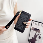 Funda tipo cartera para iPhone con diseño de lujo CO, tarjetero y correa