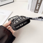Fashion Elegant Pattern Wallet iPhone Case with Detachable Wrist Strap