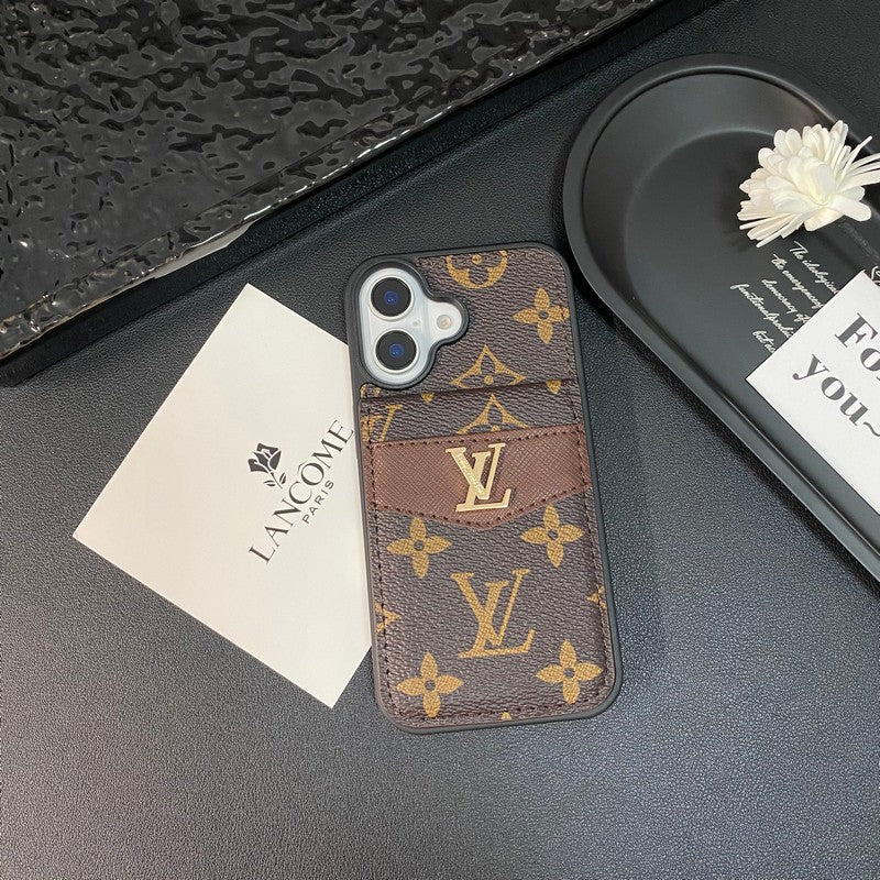Luxuriöse iPhone-Hülle mit Kartenetui in klassischer Farbe