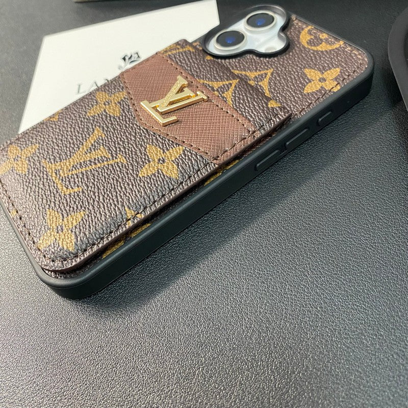 Luxuriöse iPhone-Hülle mit Kartenetui in klassischer Farbe